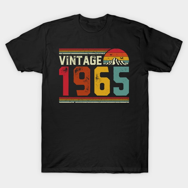 Vintage 1965 Birthday Gift Retro Style T-Shirt by Foatui